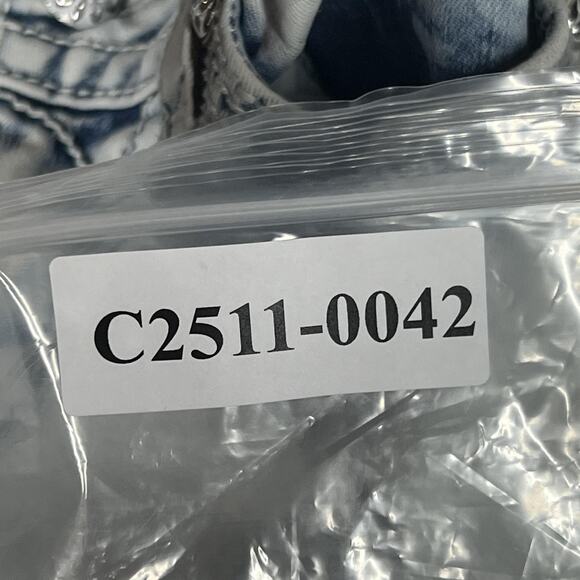 Rock Revival Jeans Womens 29 Light Wash Blue Celte Skinny Distressed Embroidered - Picture 10 of 10